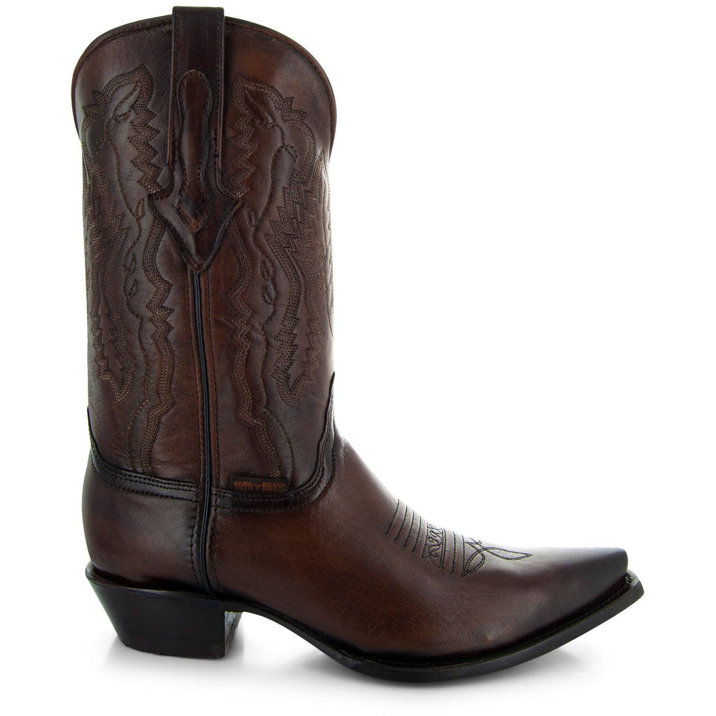 Soto Boots Men's Snip Toe Cowboy Boots – Burnished Brown Leather | Goodyear Welt