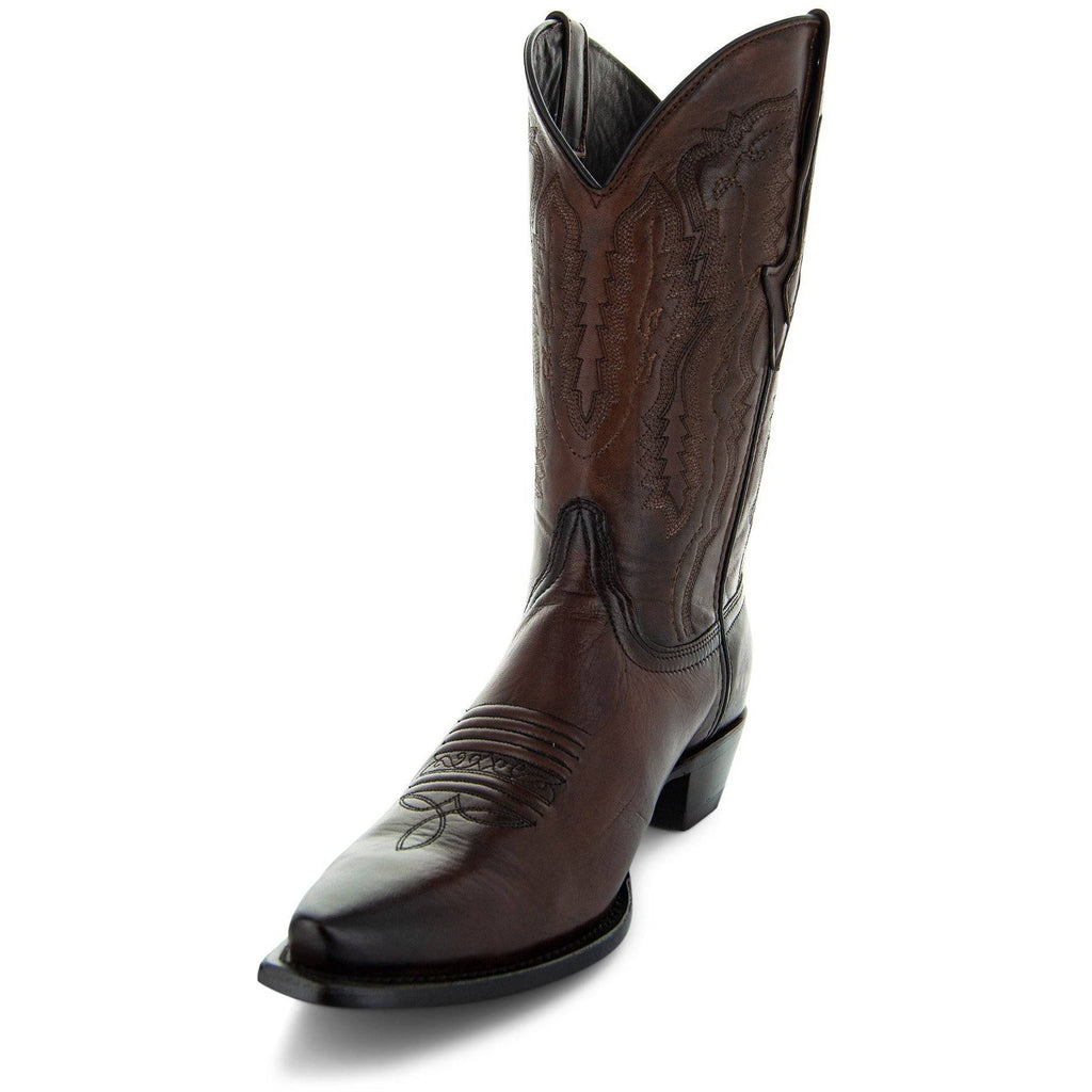 Soto Boots Men's Snip Toe Cowboy Boots – Burnished Brown Leather | Goodyear Welt