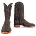 Soto Boots Men's Brown Ostrich Print Square Toe Cowboy Boots