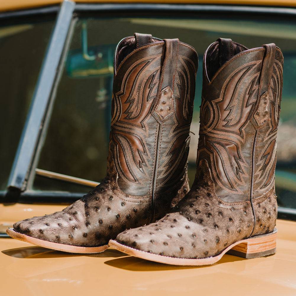 Soto Boots Mens Out of the Wild Ostrich Cowboy Boots