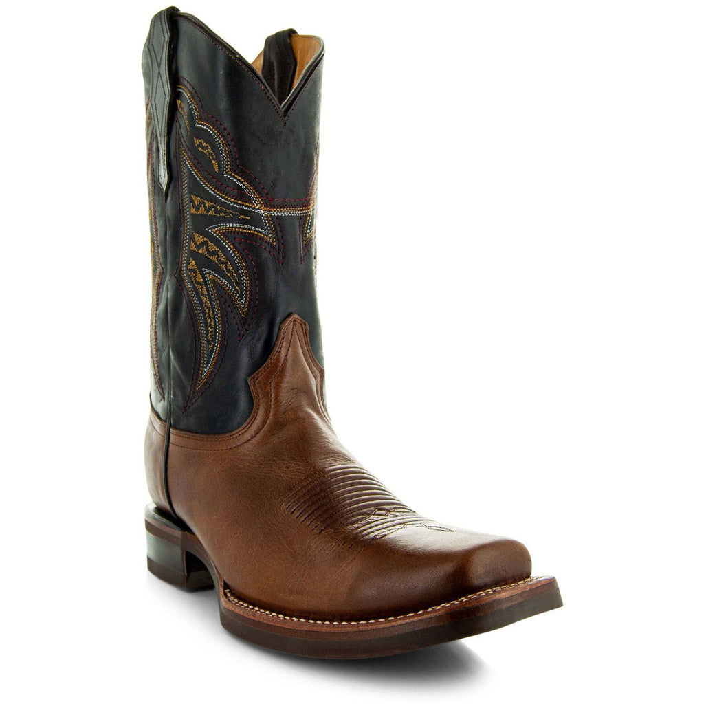 Soto Boots Men's Square Toe Cowboy Boots – Miel Leather | Goodyear Welt | Rubber Sole
