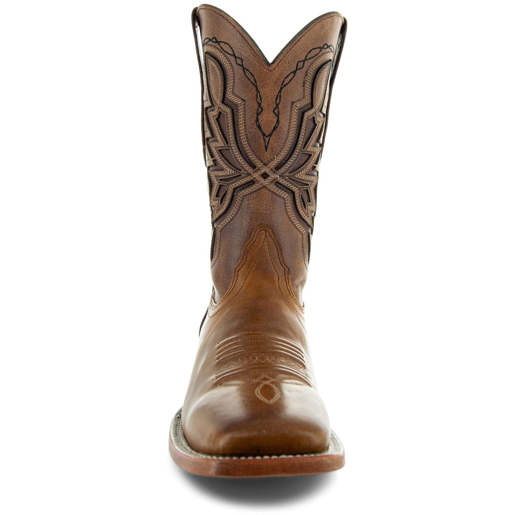 Soto Boots Men's Broad Square Toe Cowboy Boots – Tan Leather | Goodyear Welt