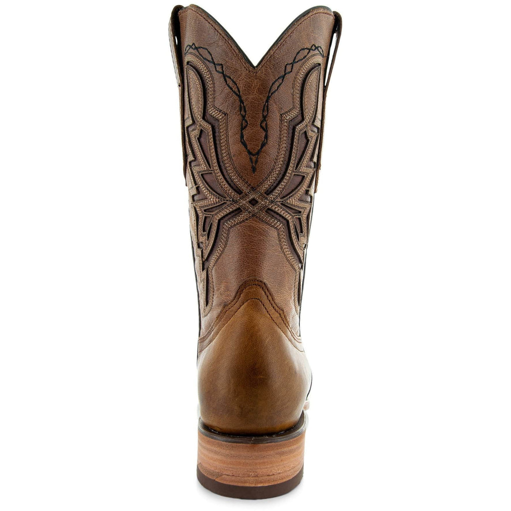 Soto Boots Men's Broad Square Toe Cowboy Boots – Tan Leather | Goodyear Welt