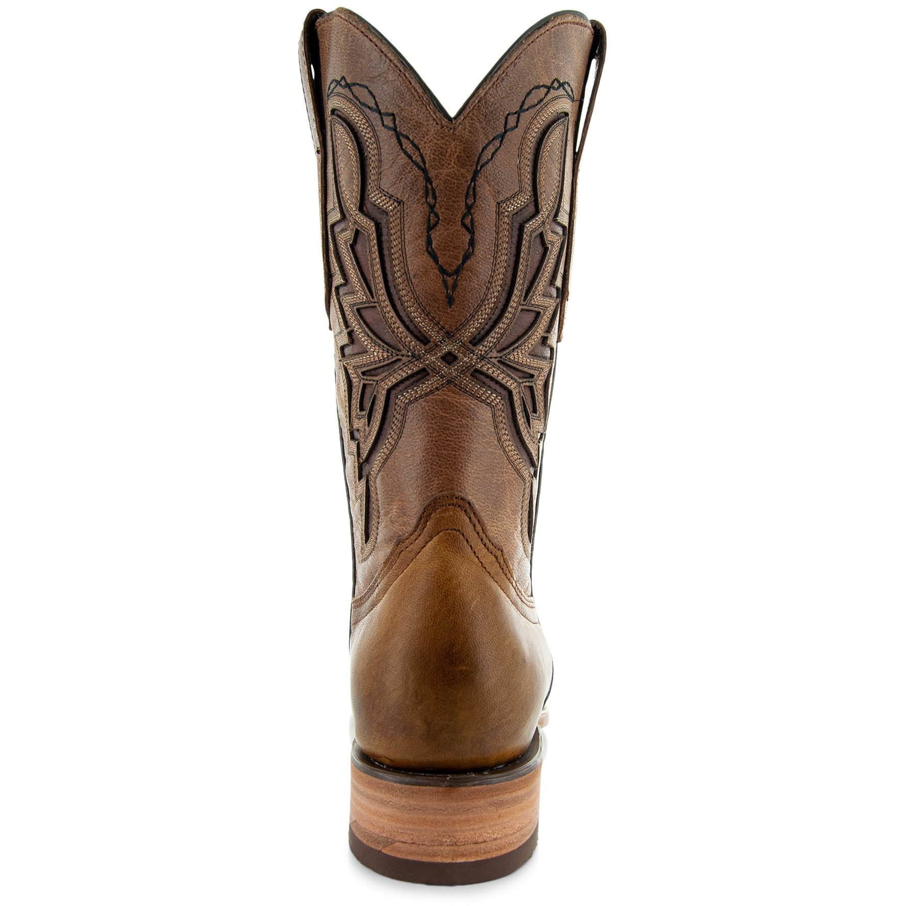 Soto Boots Men's Broad Square Toe Cowboy Boots – Tan Leather | Goodyear Welt