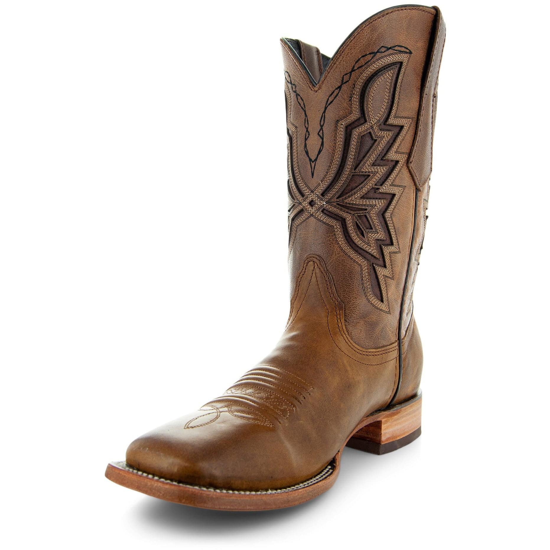 Soto Boots Men's Broad Square Toe Cowboy Boots – Tan Leather | Goodyear Welt