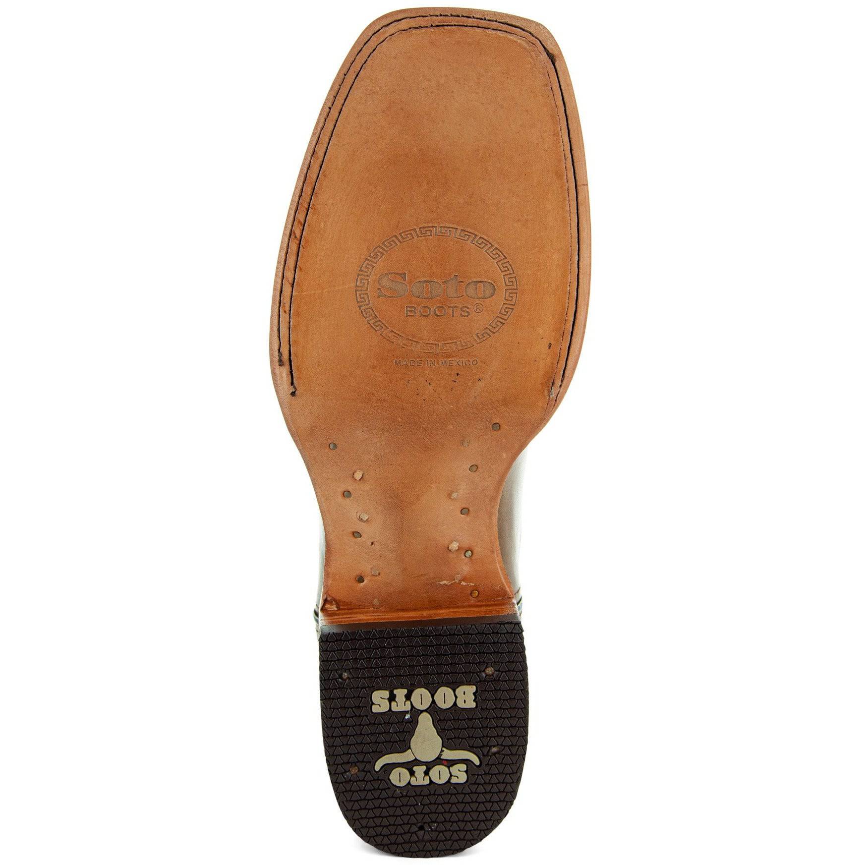 Soto Boots Men's Broad Square Toe Cowboy Boots – Tan Leather | Goodyear Welt
