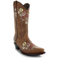 Womens Snipped Toe Western Boots | Soto Boots Tan Leather