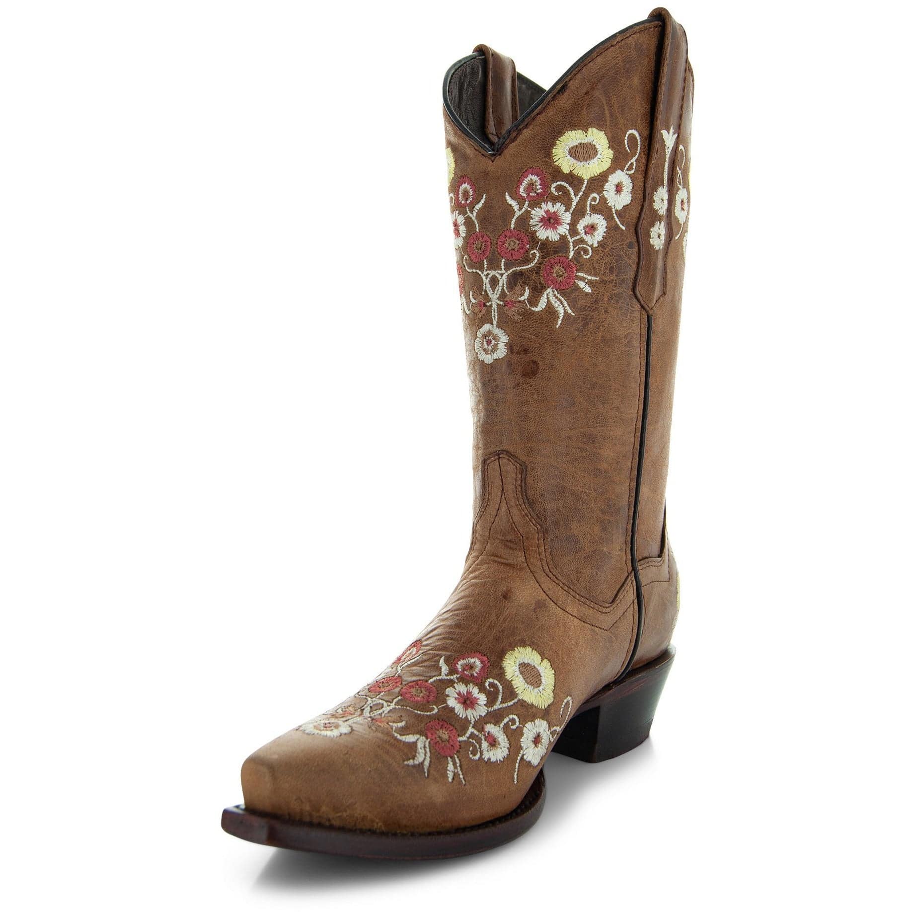 Womens Snipped Toe Western Boots | Soto Boots Tan Leather