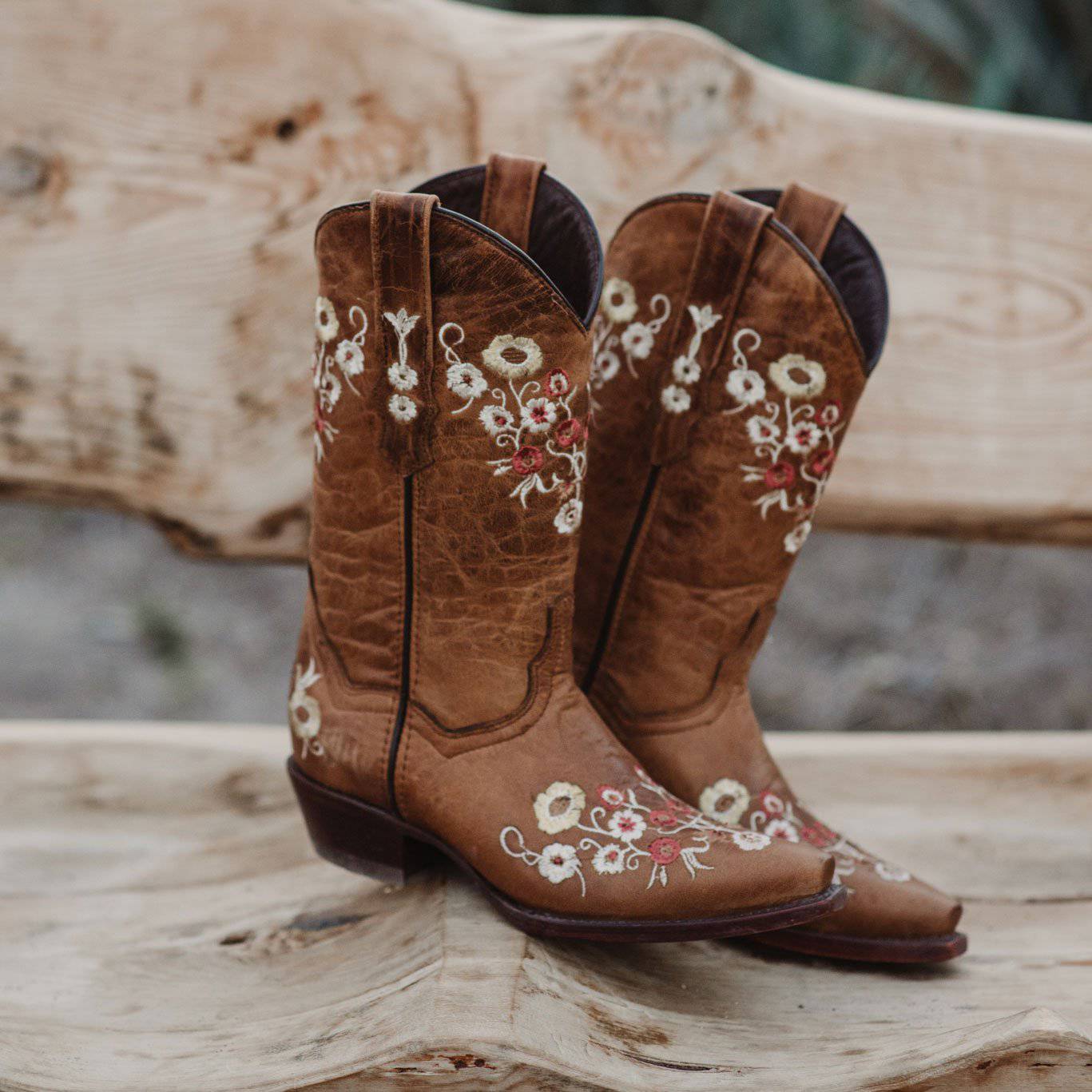 Womens Snipped Toe Western Boots | Soto Boots Tan Leather