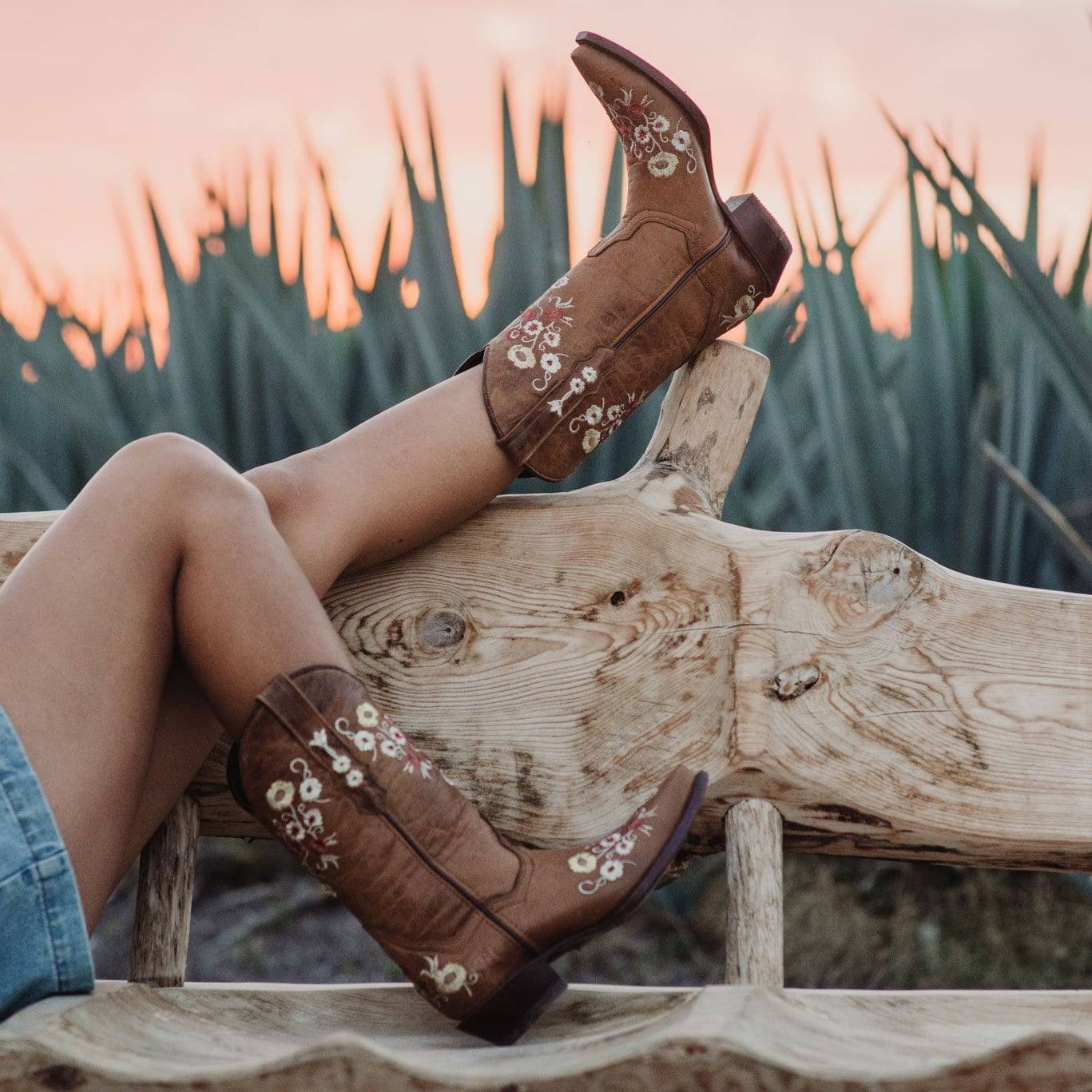 Womens Snipped Toe Western Boots | Soto Boots Tan Leather