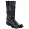 Soto Boots Eagle Rider Men's Harness Biker Boots – Black Leather | Square Toe | Goodyear Welt