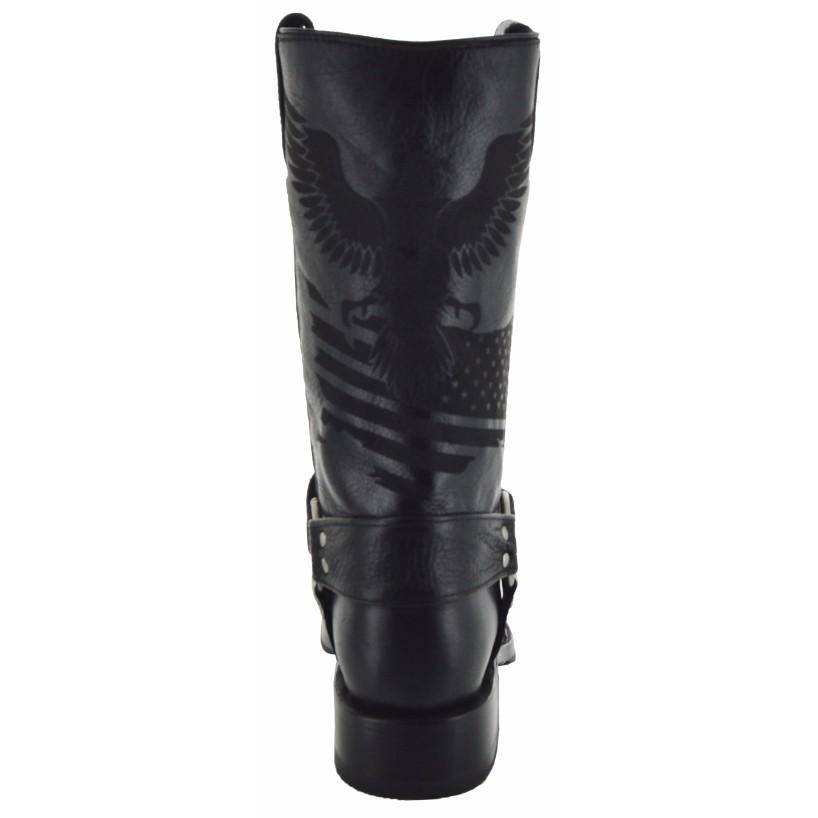 Soto Boots Eagle Rider Men's Harness Biker Boots – Black Leather | Square Toe | Goodyear Welt