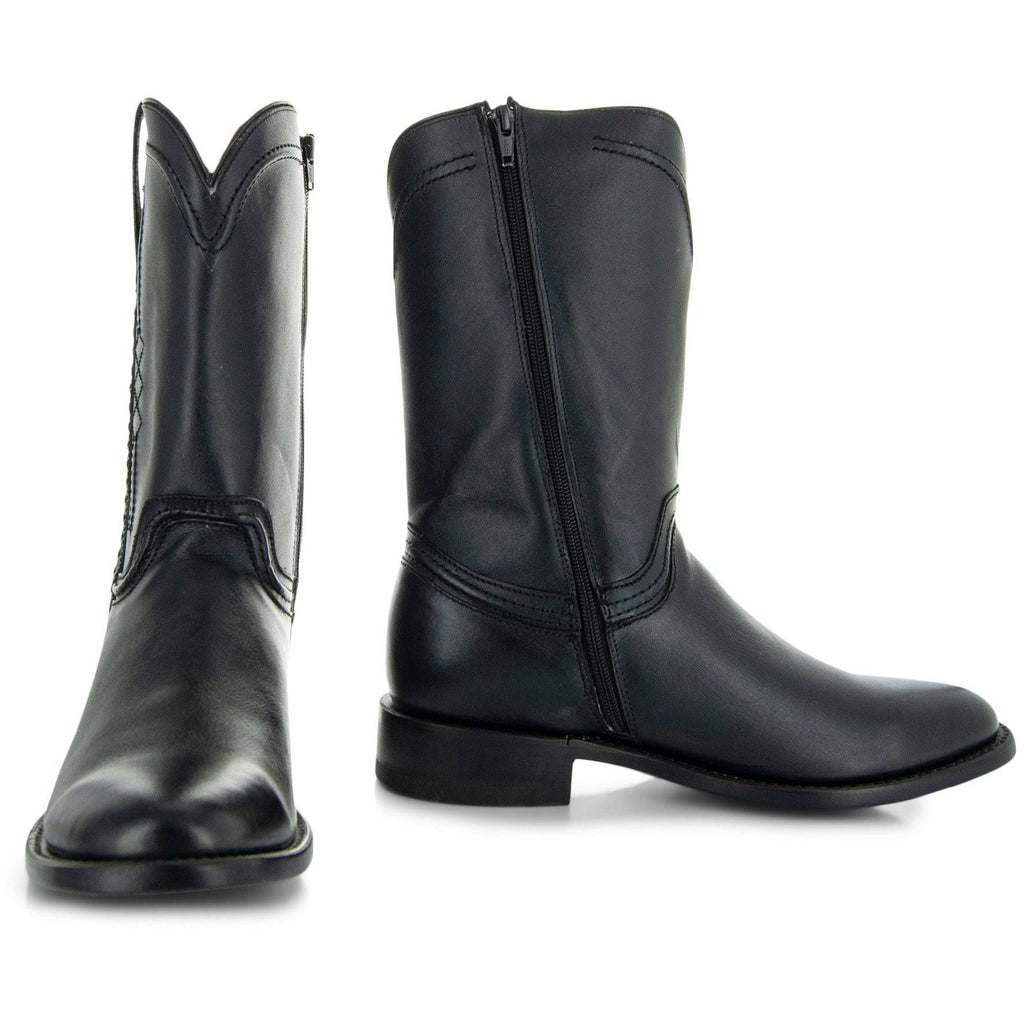 Soto Boots Roper Cowboy Boots for Men - Black Leather