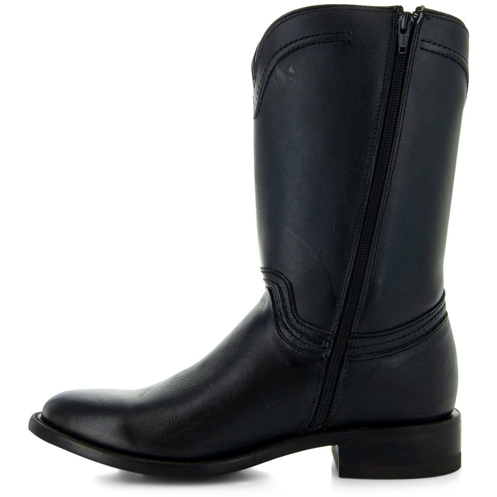 Soto Boots Roper Cowboy Boots for Men - Black Leather