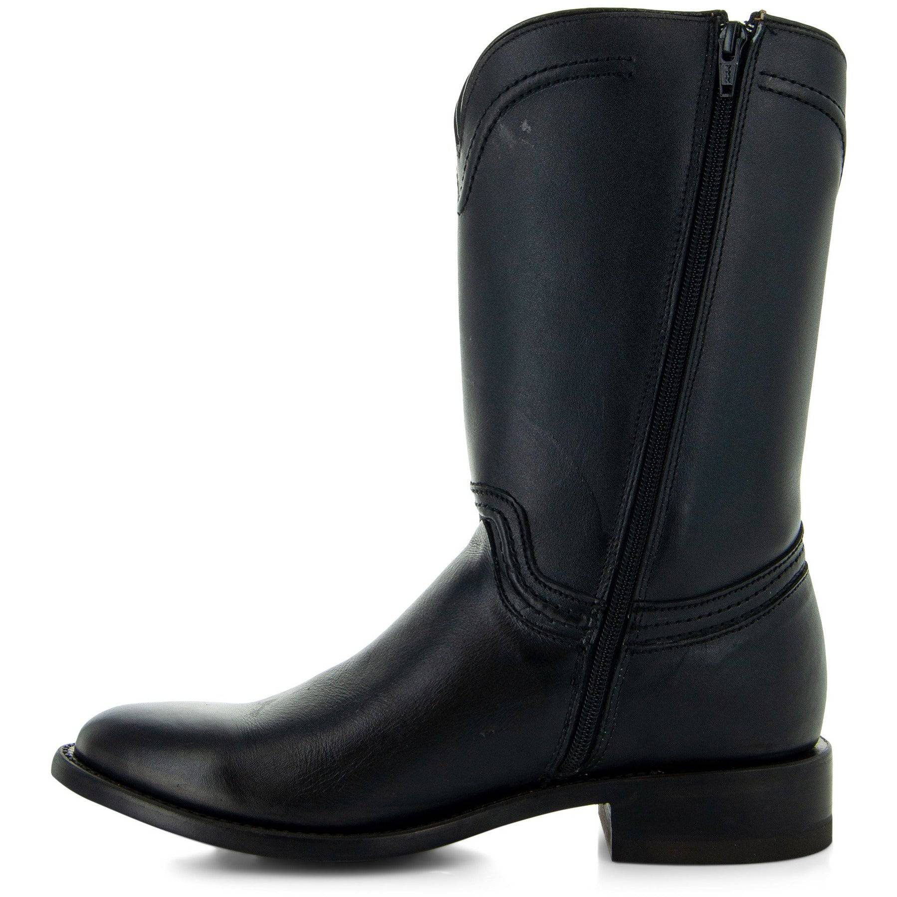 Soto Boots Roper Cowboy Boots for Men - Black Leather