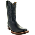 Soto Boots Men's Square Toe Cowboy Boots – Black Leather | Goodyear Welt | Rubber Sole