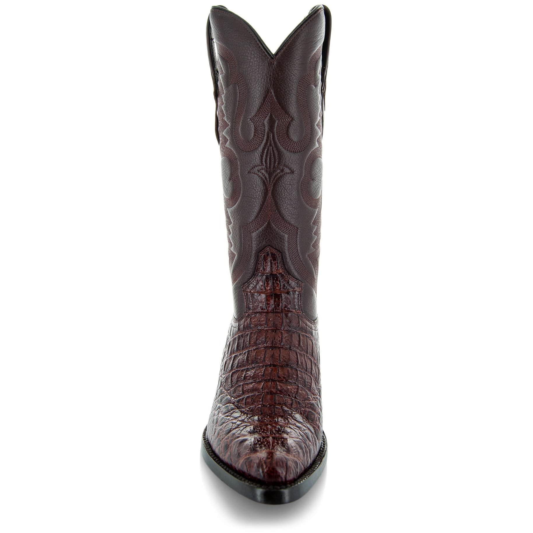 Soto Boots Men's Gator Tail Print Cowboy Boots – Cognac Leather | J Toe | Goodyear Welt
