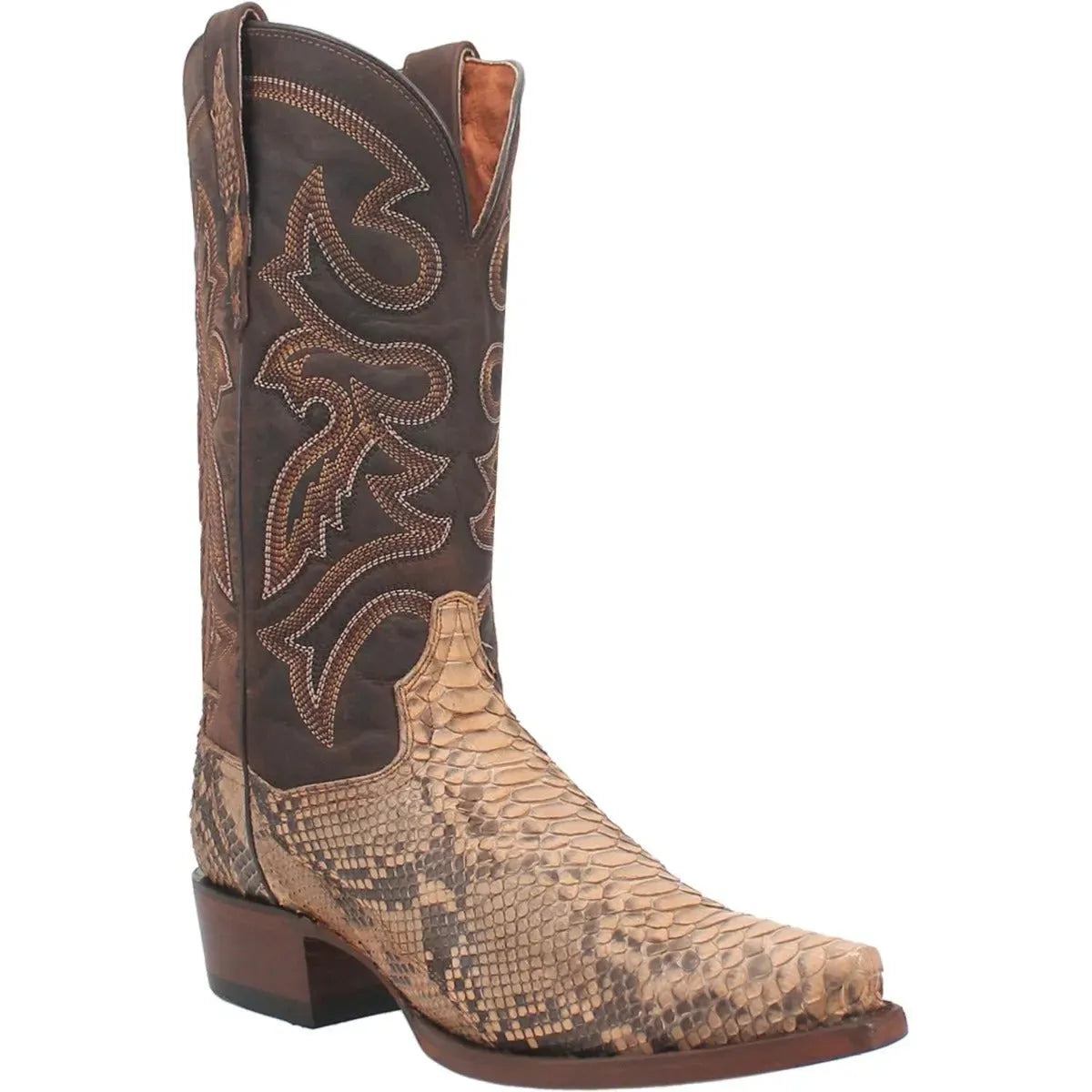Dan Post Men's Cowboy Western Boot Sturgis – Snip Toe, Genuine Python Skin, Leather Outsole, Removable Orthotic Insole, 1⅜" Cowboy Heel, Exotic Leather Rodeo & Dress Boot