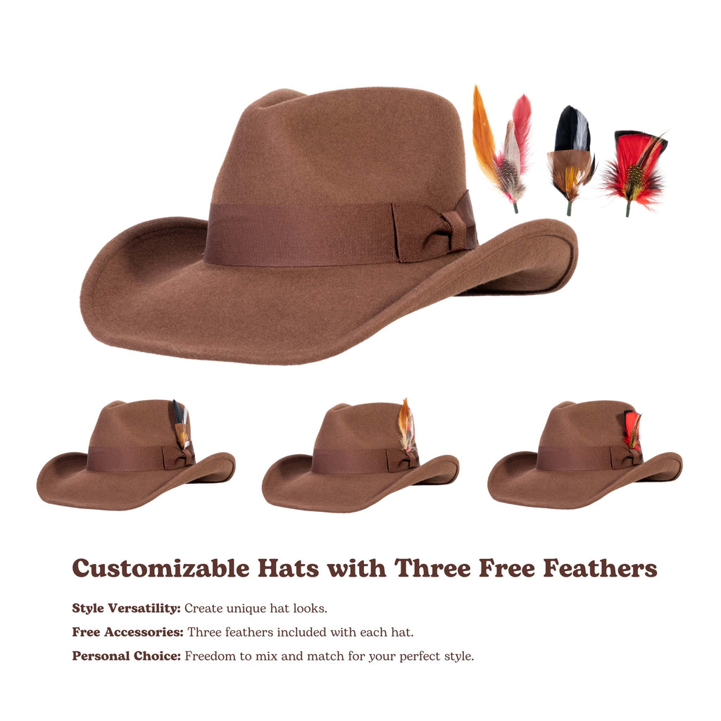 Timber Chestnut Wool Felt Cowboy Hat | Mix Brown Western Hat