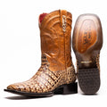 Marco Di Milano Tucson Men's Exotic Cowboy Boots – Genuine Caiman Belly | Stone Orix Square Toe