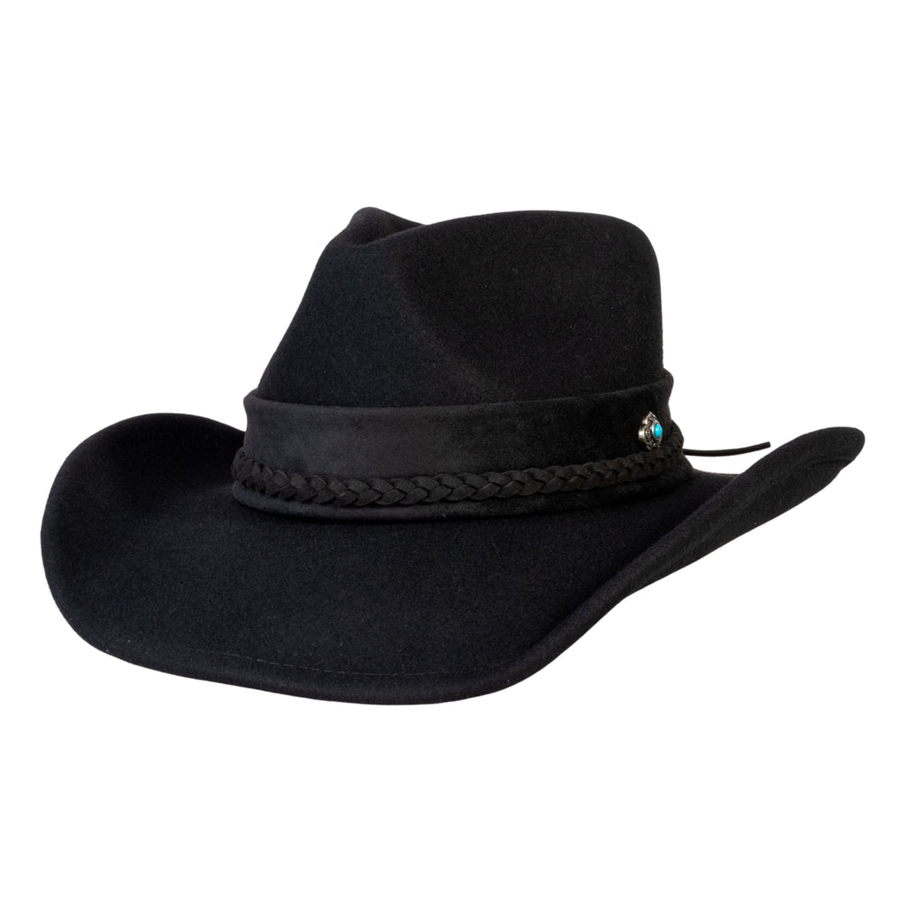 Turquoise Ridge Black Wool Felt Cowboy Hat | Mix Brown Western Hat