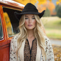 Turquoise Ridge Black Wool Felt Cowboy Hat | Mix Brown Western Hat