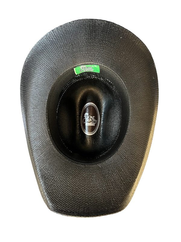 Gone Country Justin Black Bangora Straw Cowboy Hat